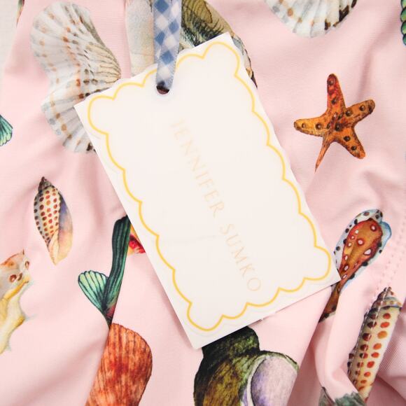 Antonio Melani x Jennifer Sumko One Piece Pink Coastal Print Ruffle Size XL NWT - Picture 11 of 13